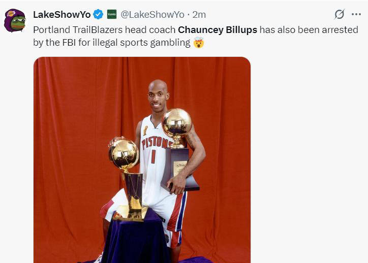 NBA主教练比卢普斯赌球遭逮捕，引发全美热议